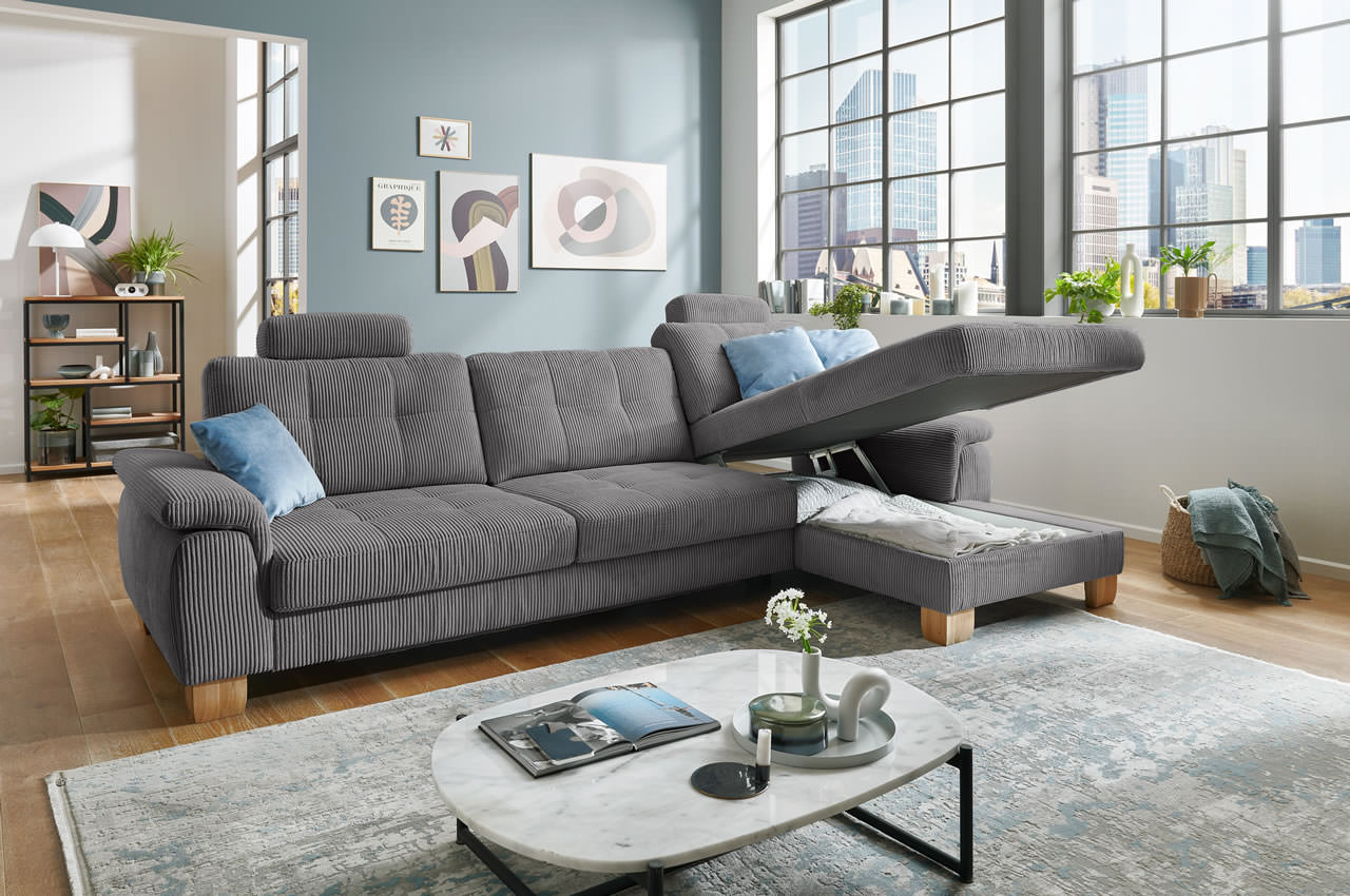 pp la19101 landart ewian ecksofa rechts cord anthrazit milieu mit bettkasten