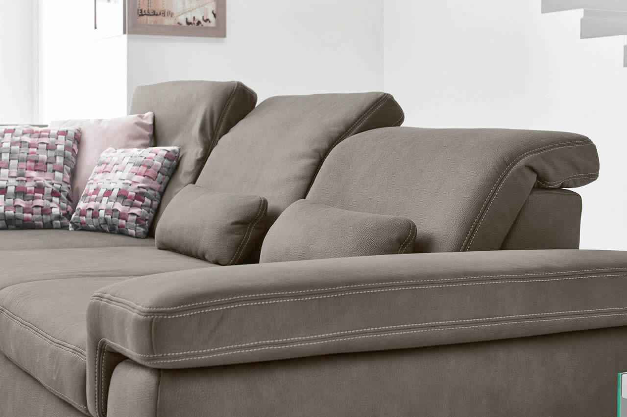 mp in17041 arvend ecksofa links mammut stone detailbild kopfteilverstellung