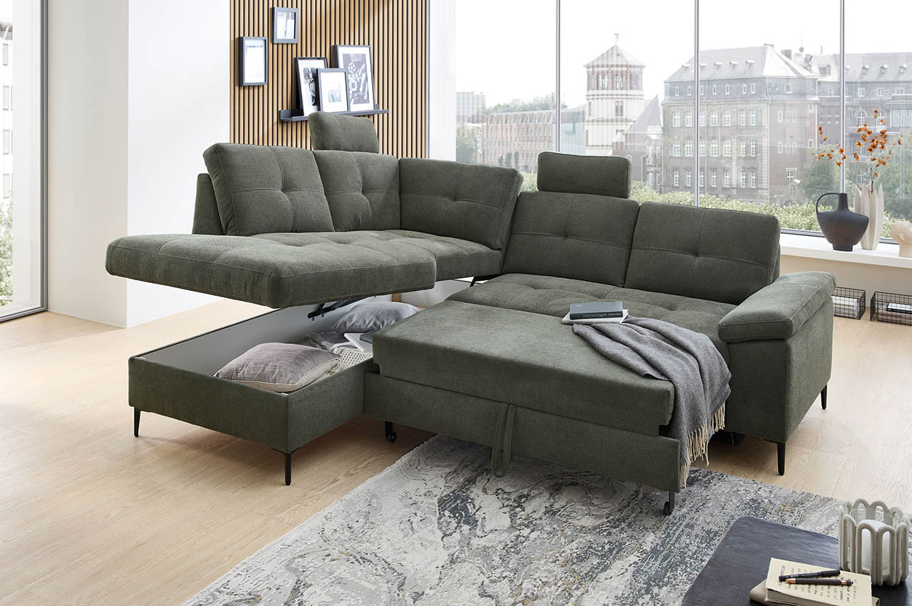 wali ecksofa ottomane links stoff coroni 9301 gruen milieubild mit funktionen wali ecksofa ottomane links stoff coroni 9301 gruen milieubild mit funktionen