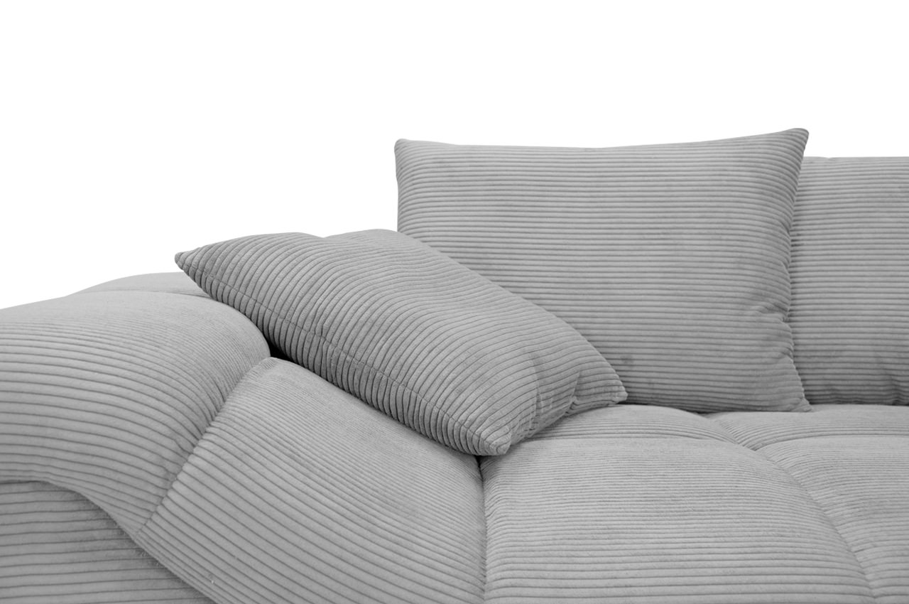 apollo ecksofa rechts cord stripes 8637 grau detailbild kissen