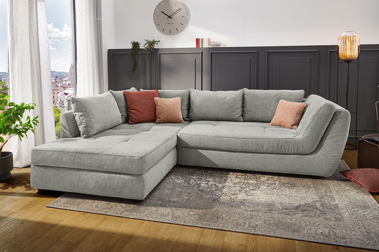 rascasse ecksofa links mittelstruktur stoff 430 39 mittelgrau milieubild