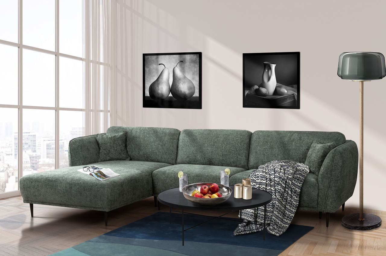 Ecksofa Kelmis links Ottomane 80 cm 673 Gr n Ambiente Ecksofa Kelmis links Ottomane 80 cm 673 Gr n Ambiente