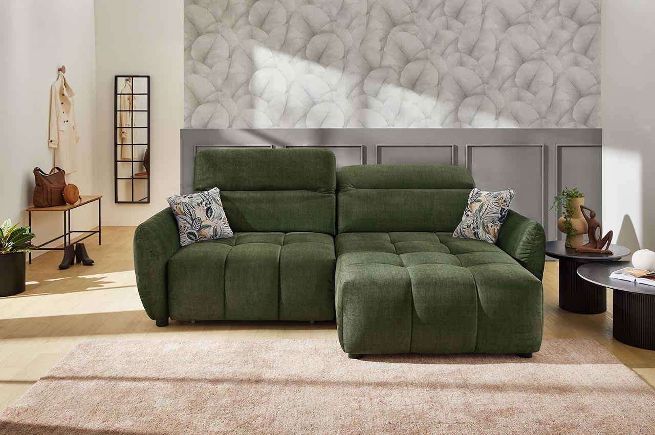 zoom ecksofa rechts stoff 423 03 dunkelgruen milieubild