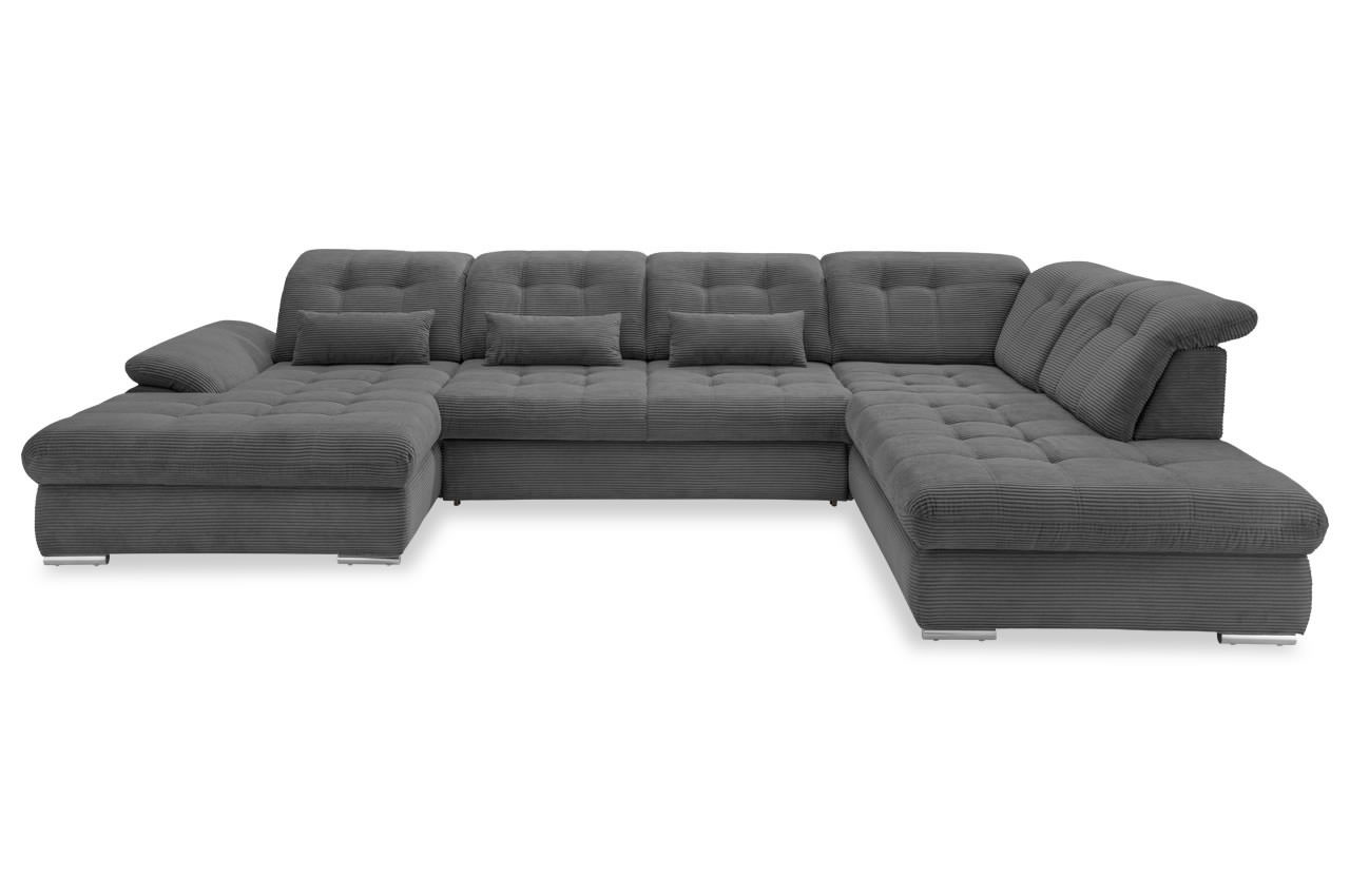 rigatti benformato wohnlandschaft rechts cordstoff 4801 anthrazit frontansicht