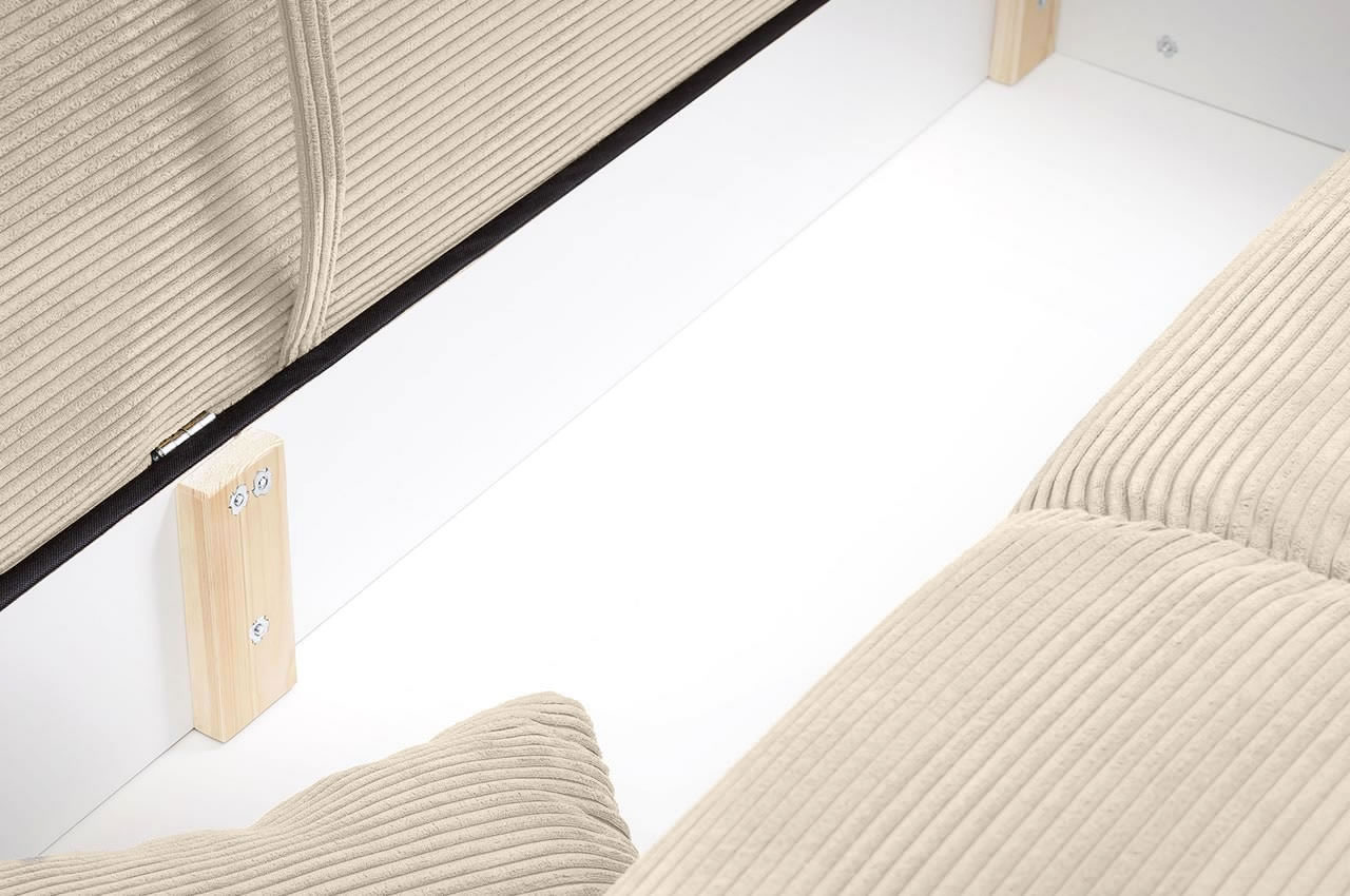 benformato schlafsofa pera cord stoff 4808 beige milieu detailbild bettkasten