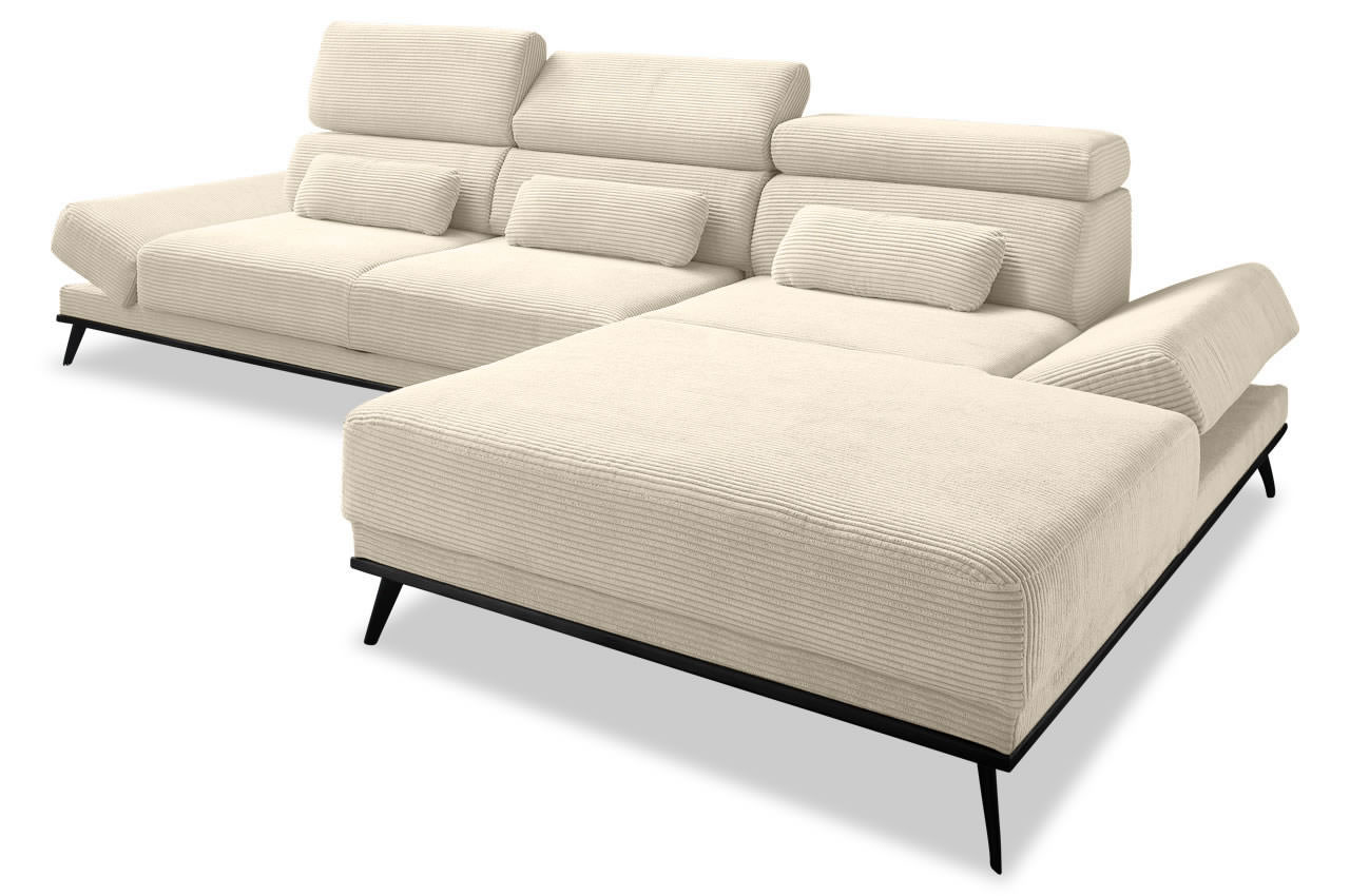 arrow ecksofa rechts lincoln 03 beige gestell schwarz