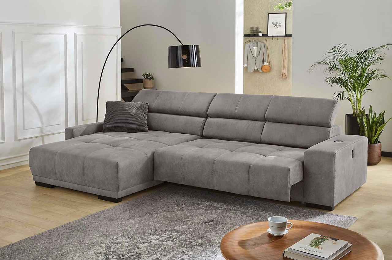 le mans ecksofa links stoff 415 19 grau milieubild elektrische verstellung