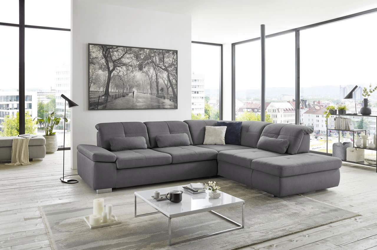 in16012 ecksofa variante rechts stoff mammut grau milieubild in16012 ecksofa variante rechts stoff mammut grau milieubild