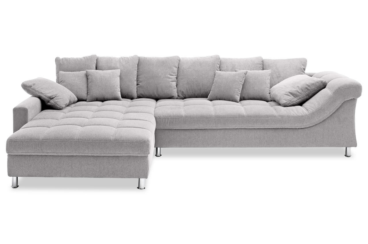 Ecksofa Calgary links Azzuro 4003 Hellgrau Frontansicht