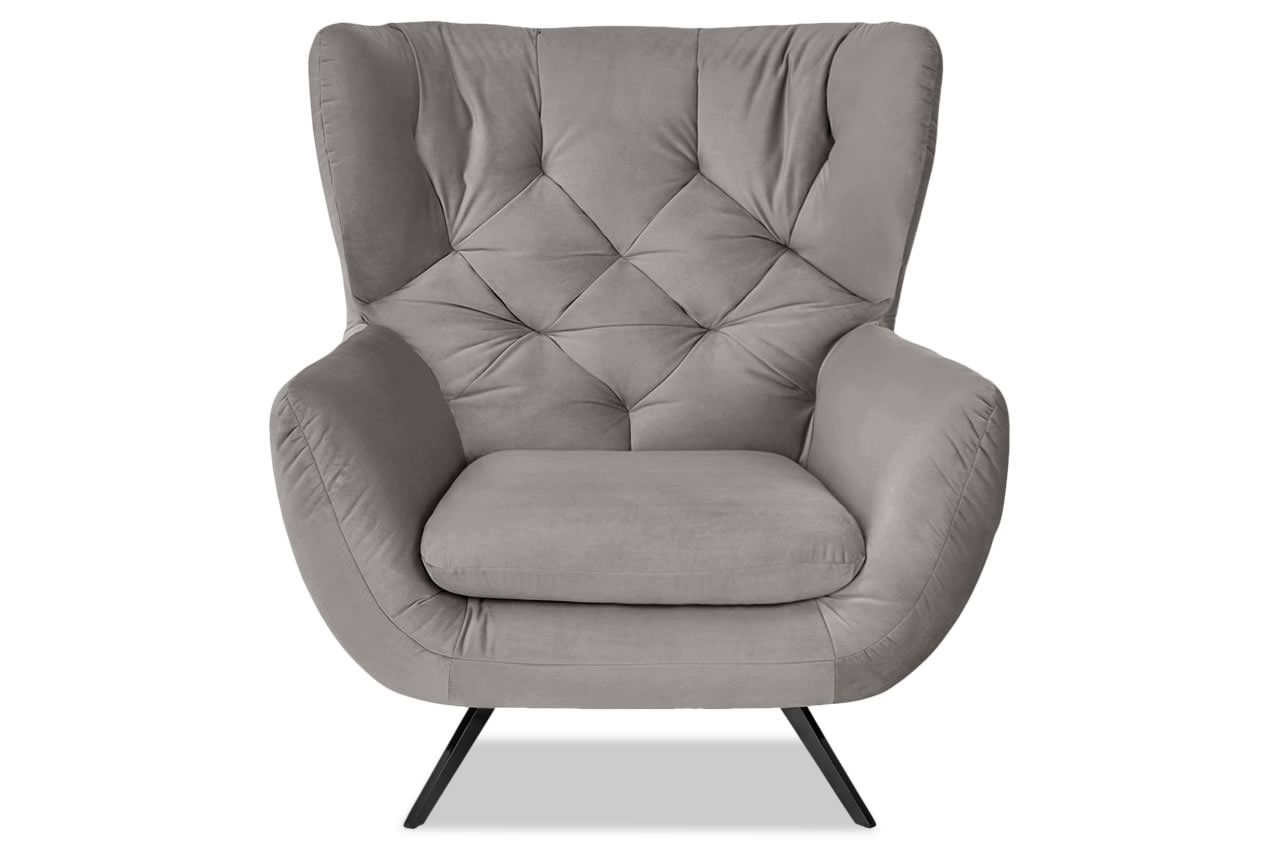 hochlehnsessel sixty velvet silber frontal