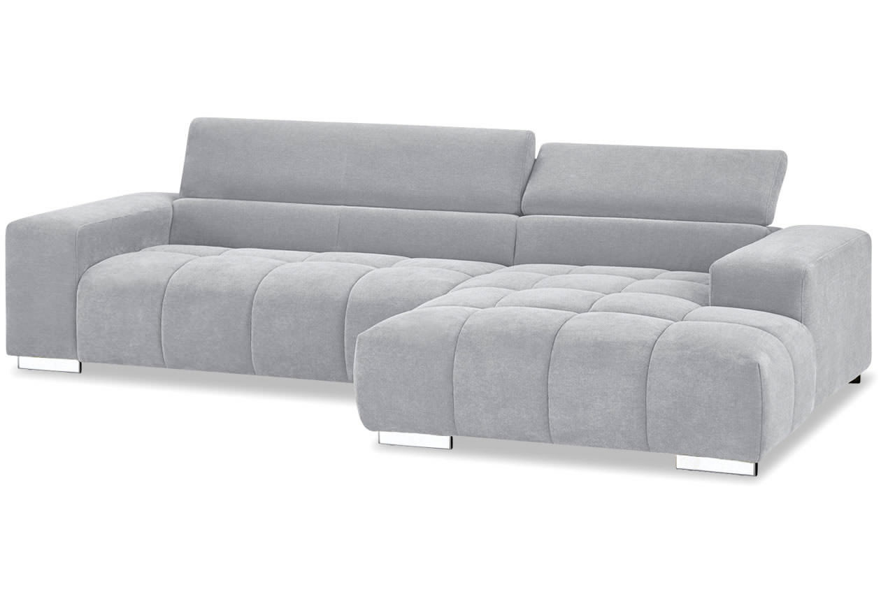 cotta orion ecksofa mit recamiere rechts f009 grau kopfteilverstellung
