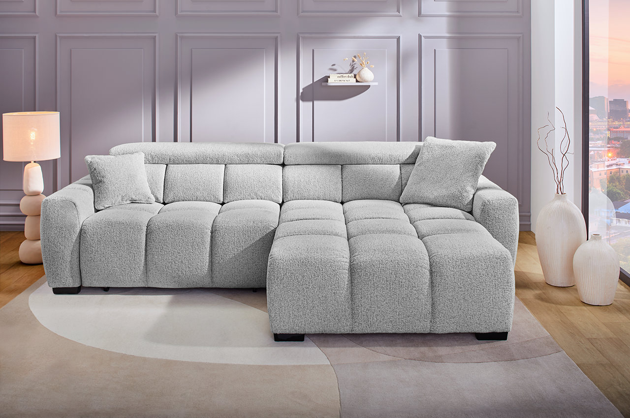 ecksofa lounge rechts 432 19 hellgrau milieubild