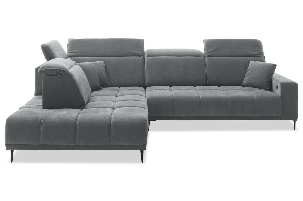livorno ecksofa mit ottomane links aragon 93 grau frontansicht kopfteilverstellung livorno ecksofa mit ottomane links aragon 93 grau frontansicht kopfteilverstellung