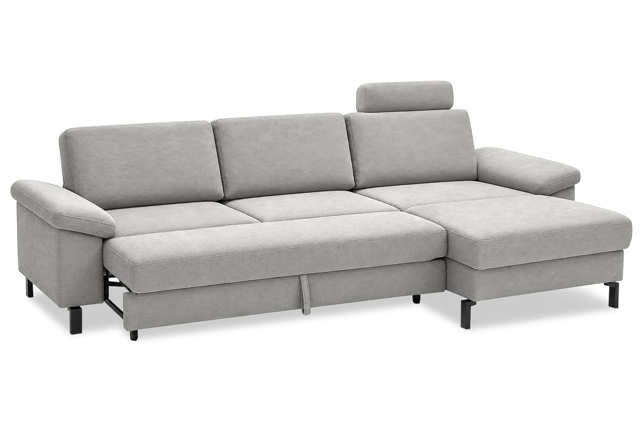 ecksofa coast rechts feincord silber mit schlaffunktion ecksofa coast rechts feincord silber mit schlaffunktion