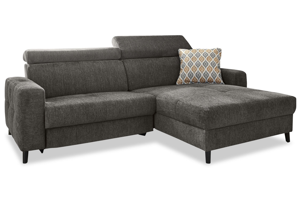 ecksofa doppio rechts stoff 444 09 grau mit kopfteilverstellung 2
