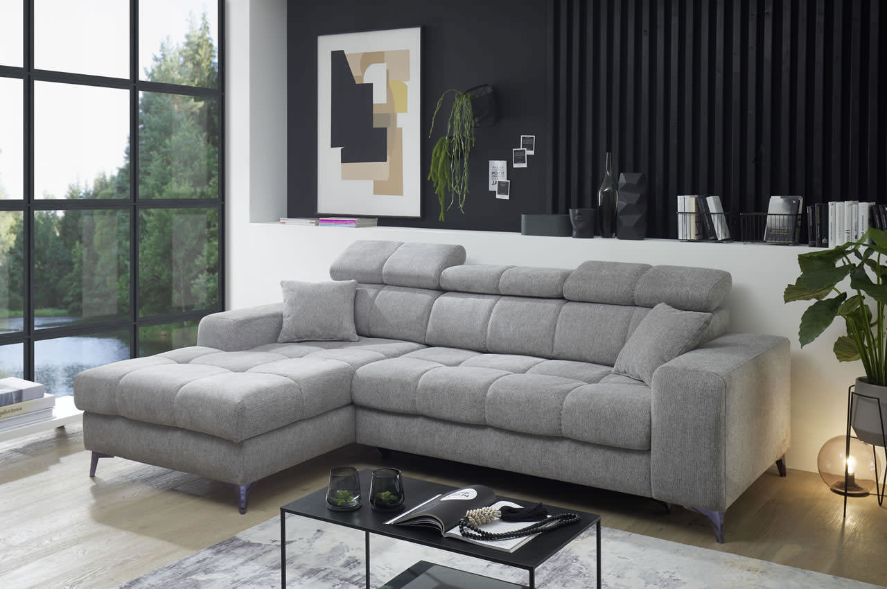 Ecksofa Sydney 2 links Glow 05 Taupe Milieu