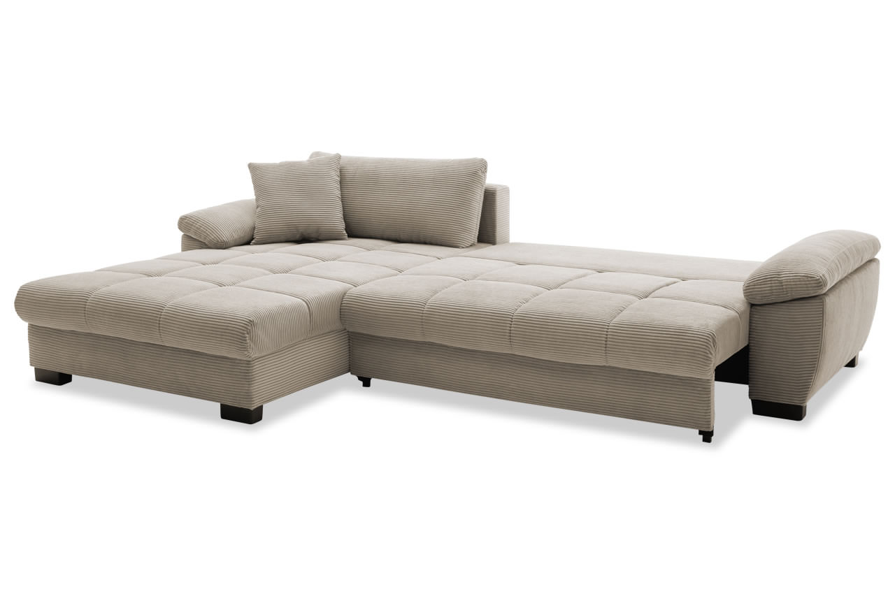 cancun ecksofa links cord stripes 03 taupe schlaffunktion