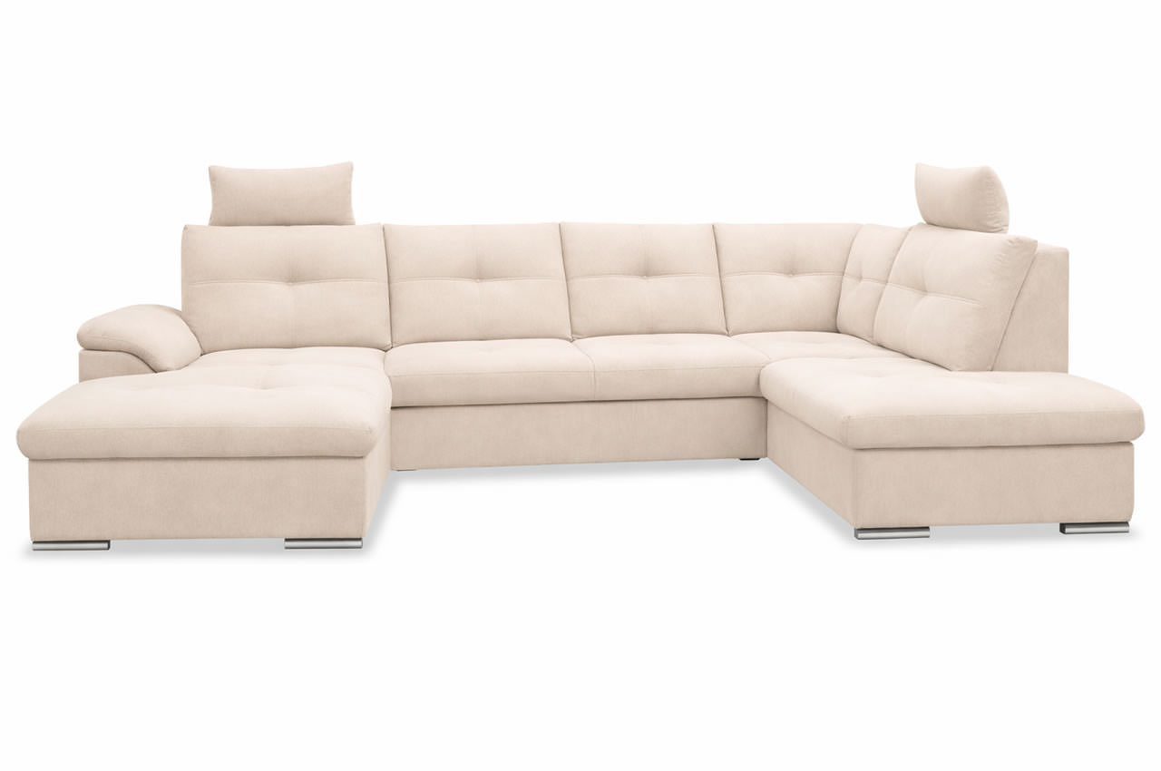 wohnlandschaft arena rechts stoff aston 01 creme frontansicht