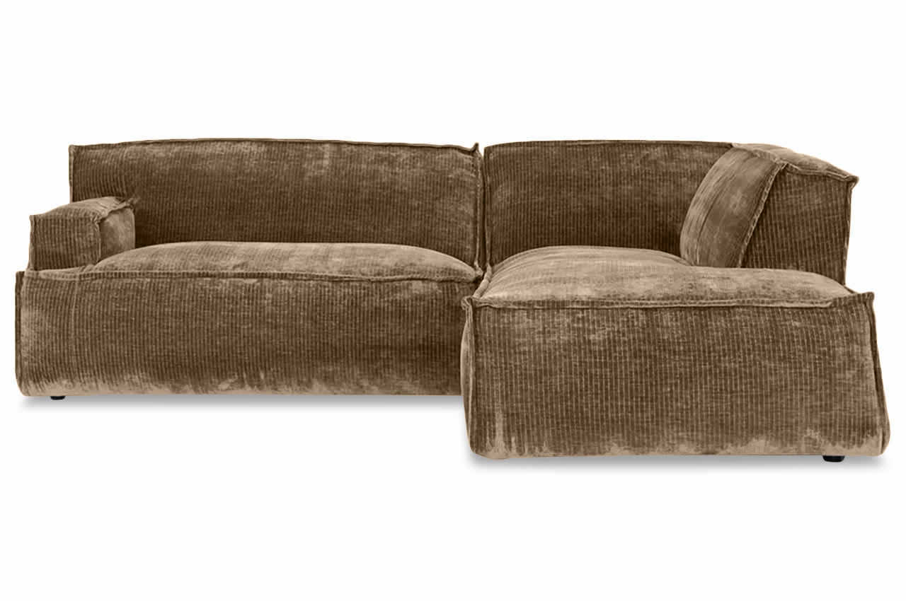 Ecksofa Platani Ottomane rechts Levis 14 Gold Frontansicht