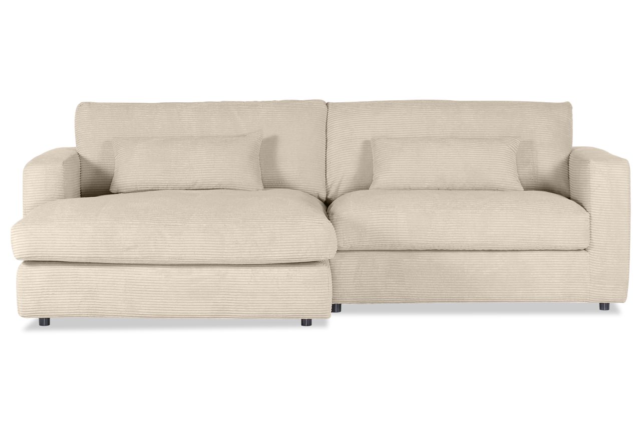 ecksofa lissone links cord 336 15 creme frontansicht ecksofa lissone links cord 336 15 creme frontansicht