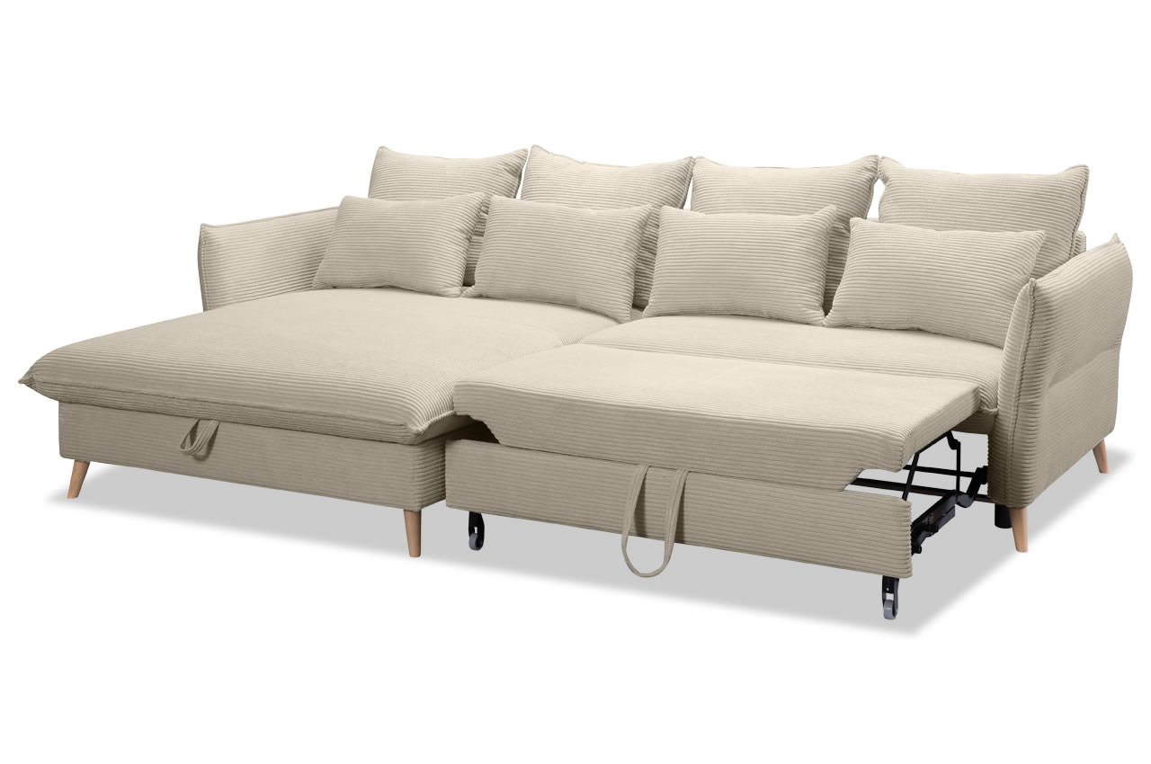 walker ecksofa links poso 100 creme schlaffunktion