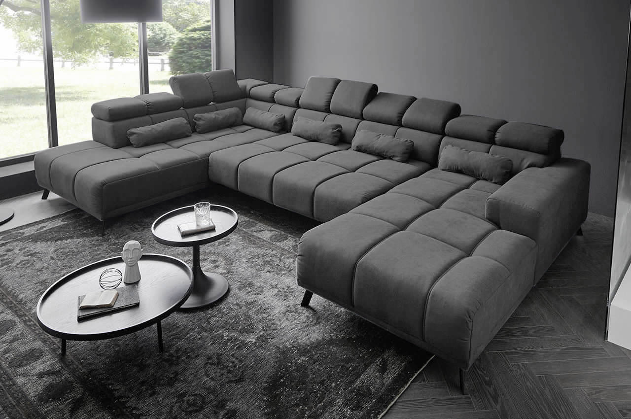 wohnlandschaft speed links stoff rocco 126 dunkelgrau milieubild