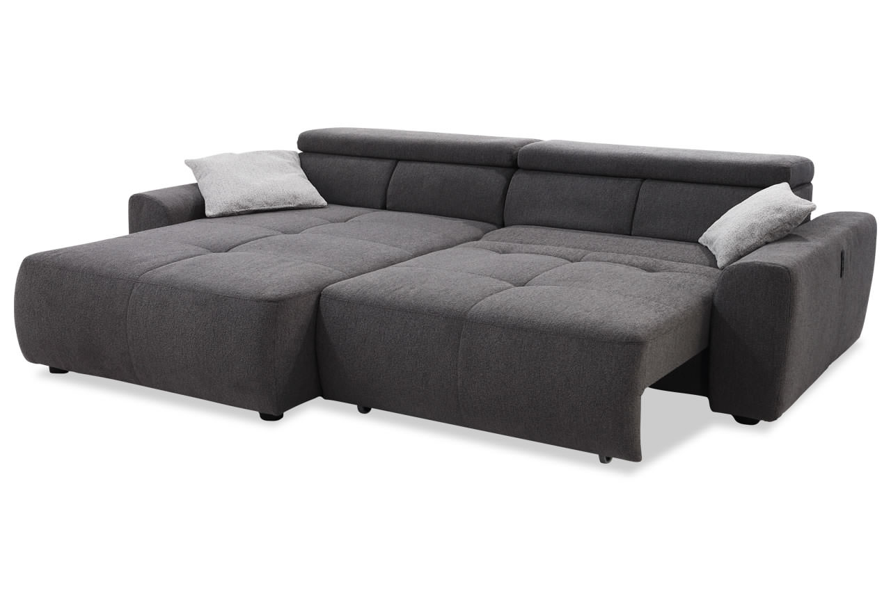 uno ecksofa links flachgewebe 432 09 grau schlaffunktion