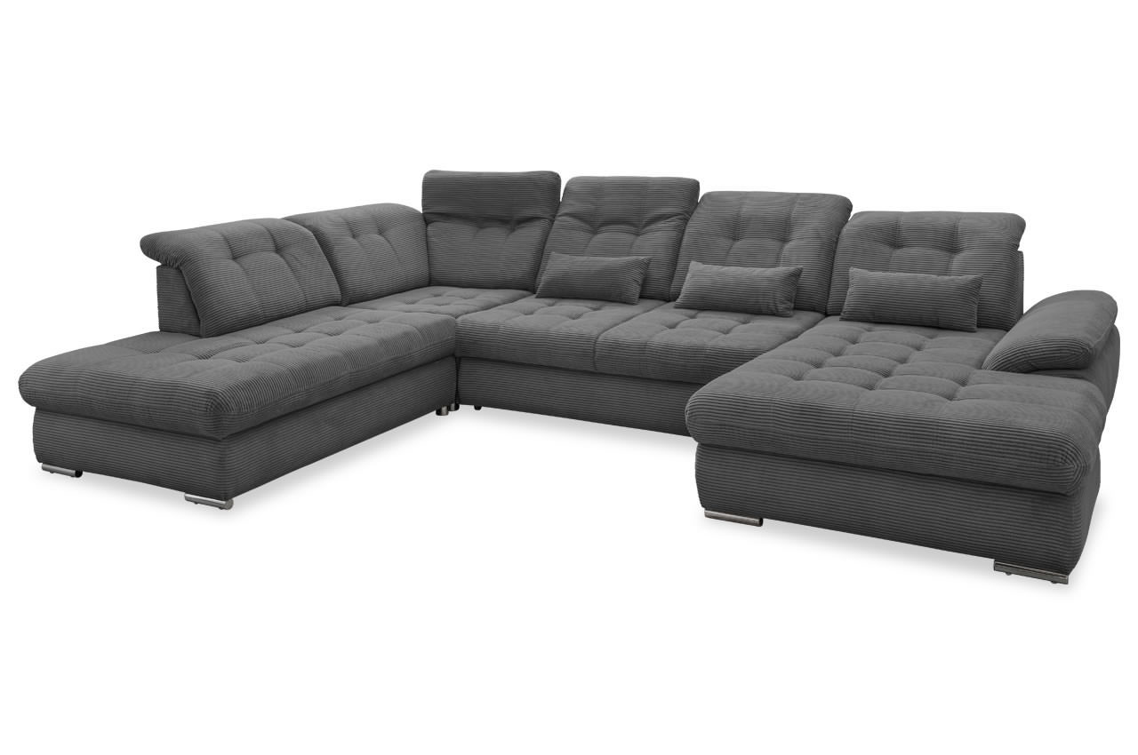 rigatti benformato wohnlandschaft links cordstoff 4801 anthrazit