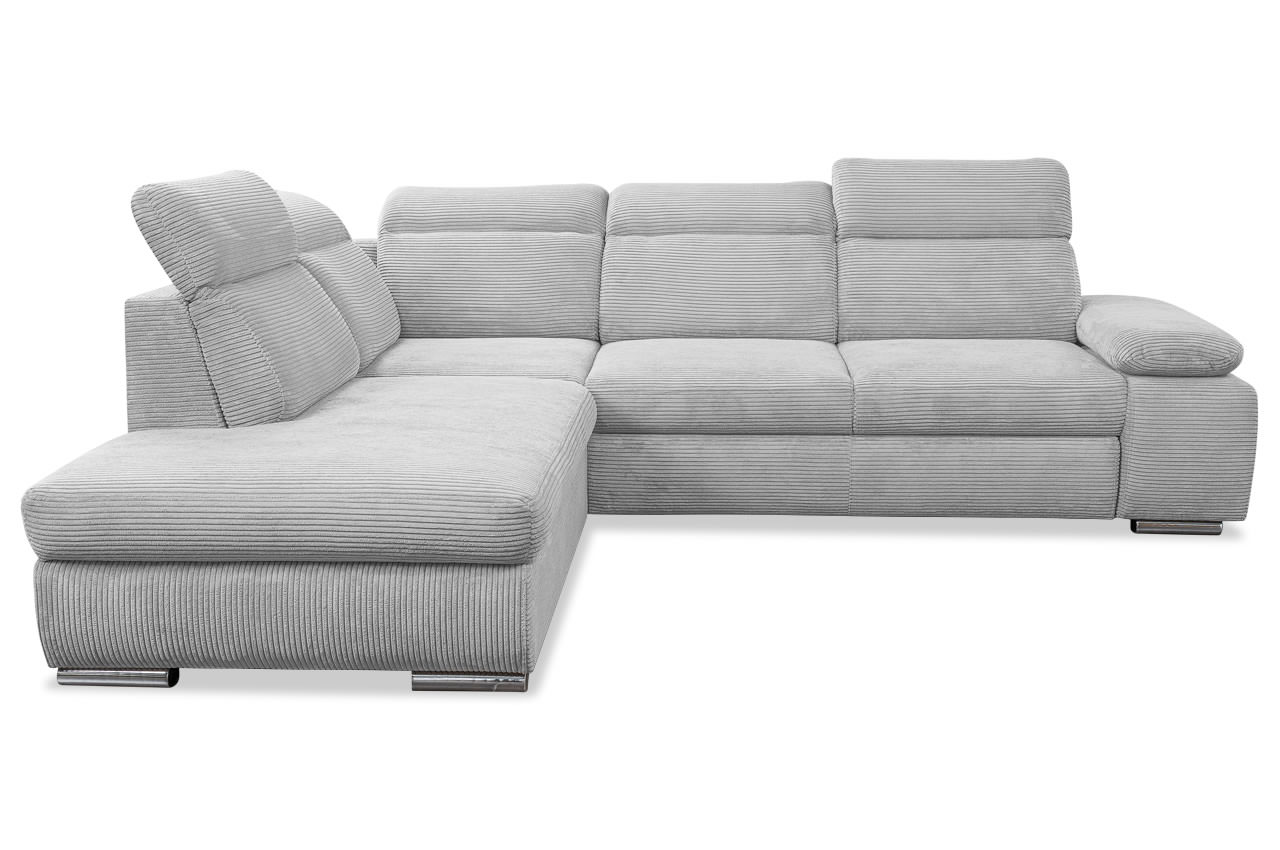 alicante ecksofa links cord poso 55 hellgrau frontansicht