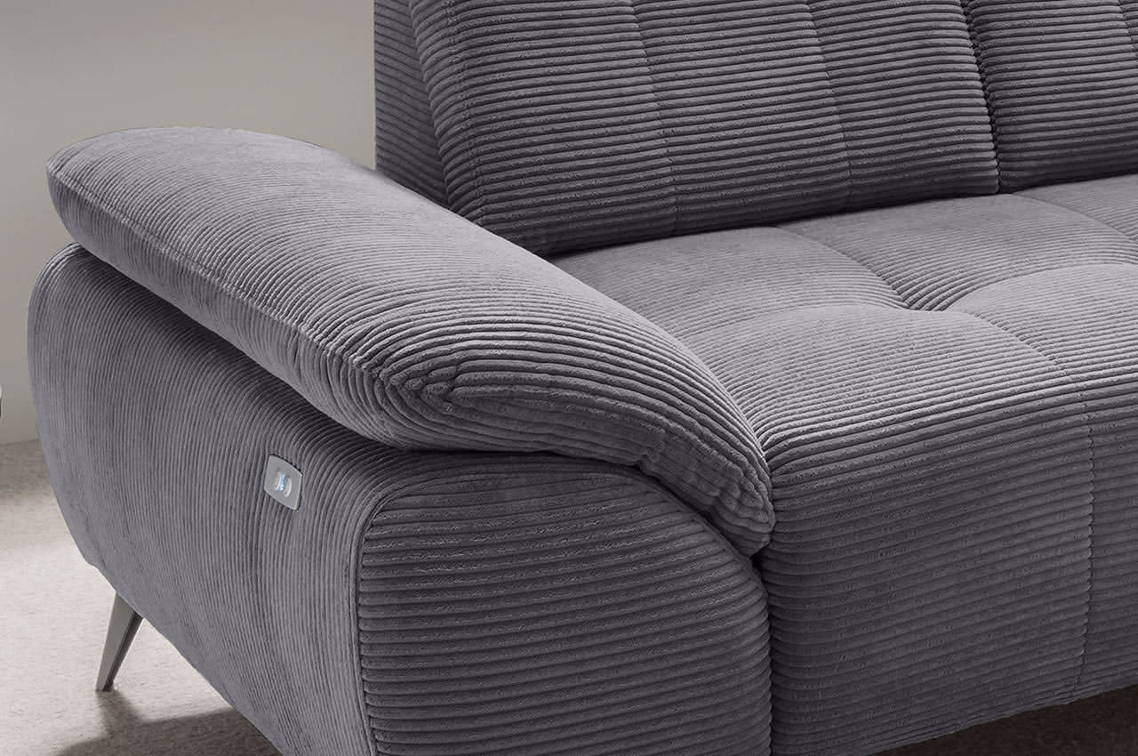 benformato fiore ecksofa rechts cord 4801 grau detailbild armlehne
