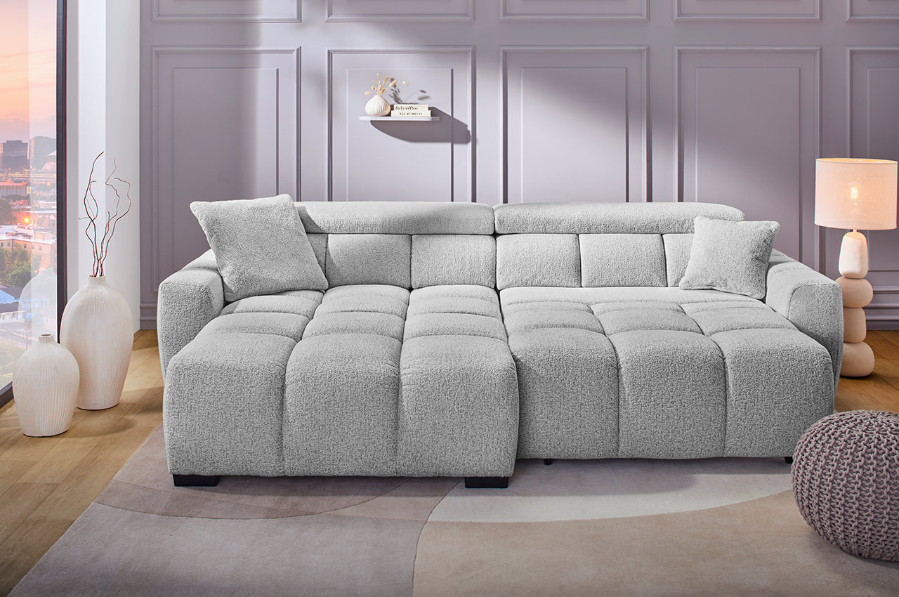 ecksofa lounge links 432 19 hellgrau milieubild mit sitzverstellung