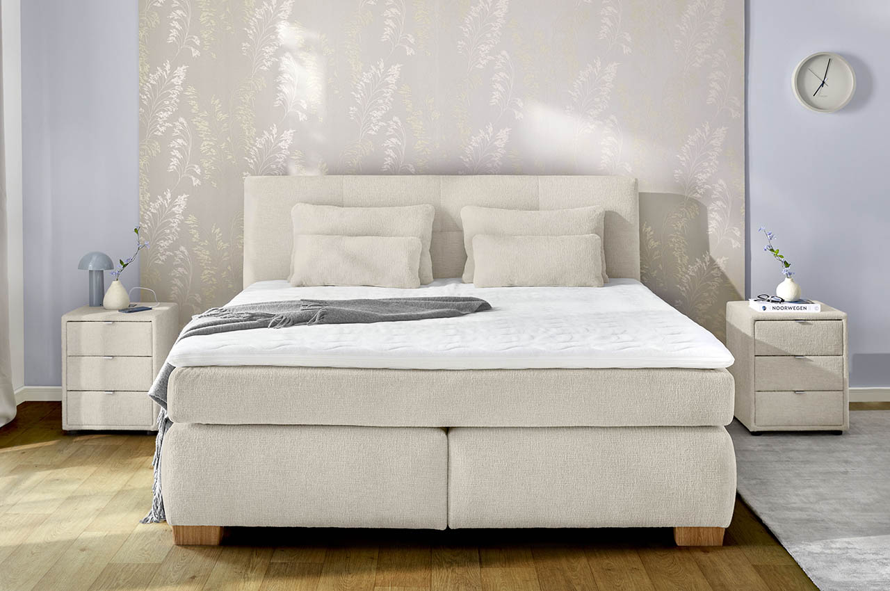 ulla boxspringbett 180x200 chenille 417 07 beige milieubild