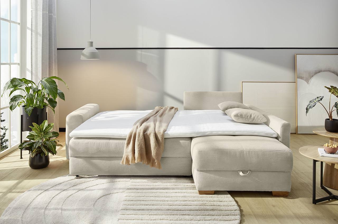 sunset ecksofa variante rechts cord 426 17 greige milieubild schlaffunktion mit topper sunset ecksofa variante rechts cord 426 17 greige milieubild schlaffunktion mit topper