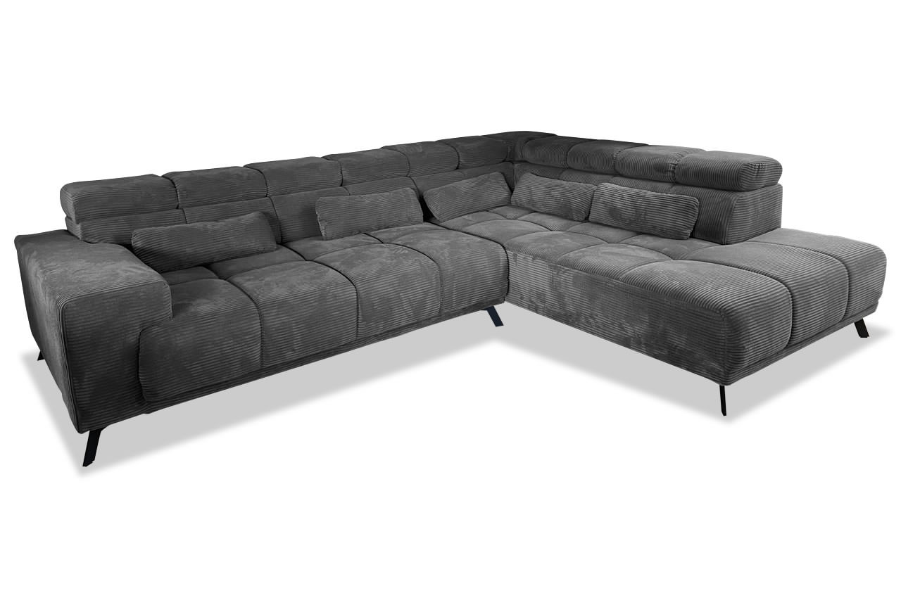 inside ecksofa rechts cord lincoln 90 dunkelgrau