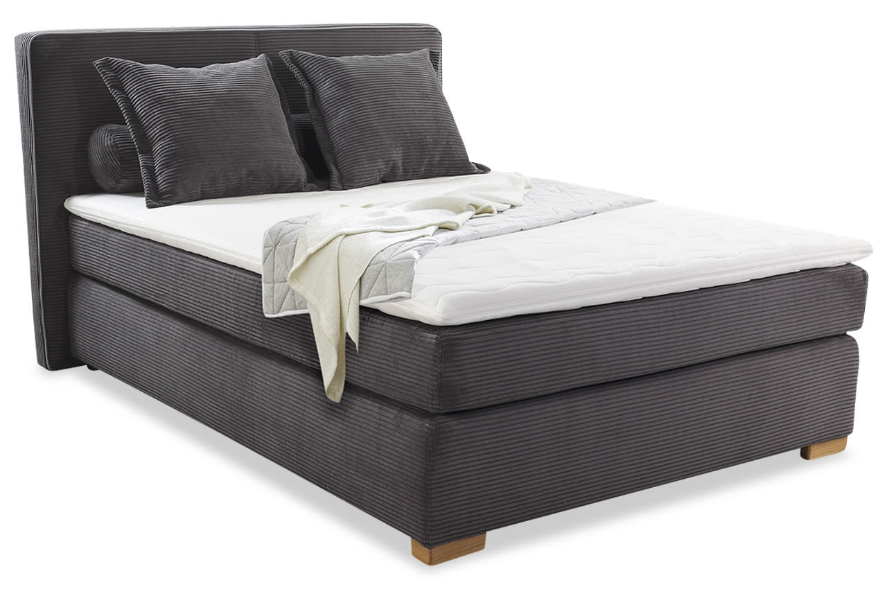 romy boxspringbett 140x200 cord 426 09 grau