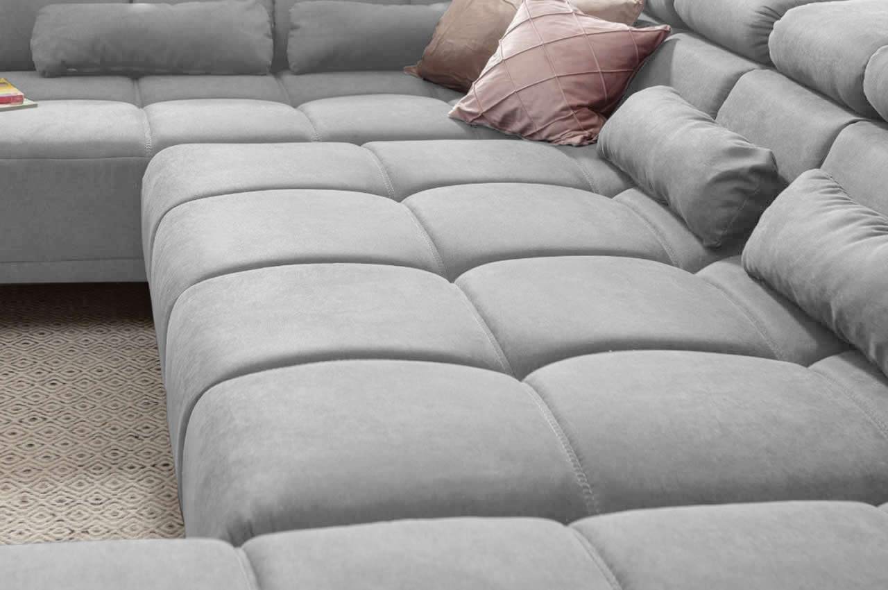 wohnlandschaft speed links stoff lino 122 silber detailansicht seitlich