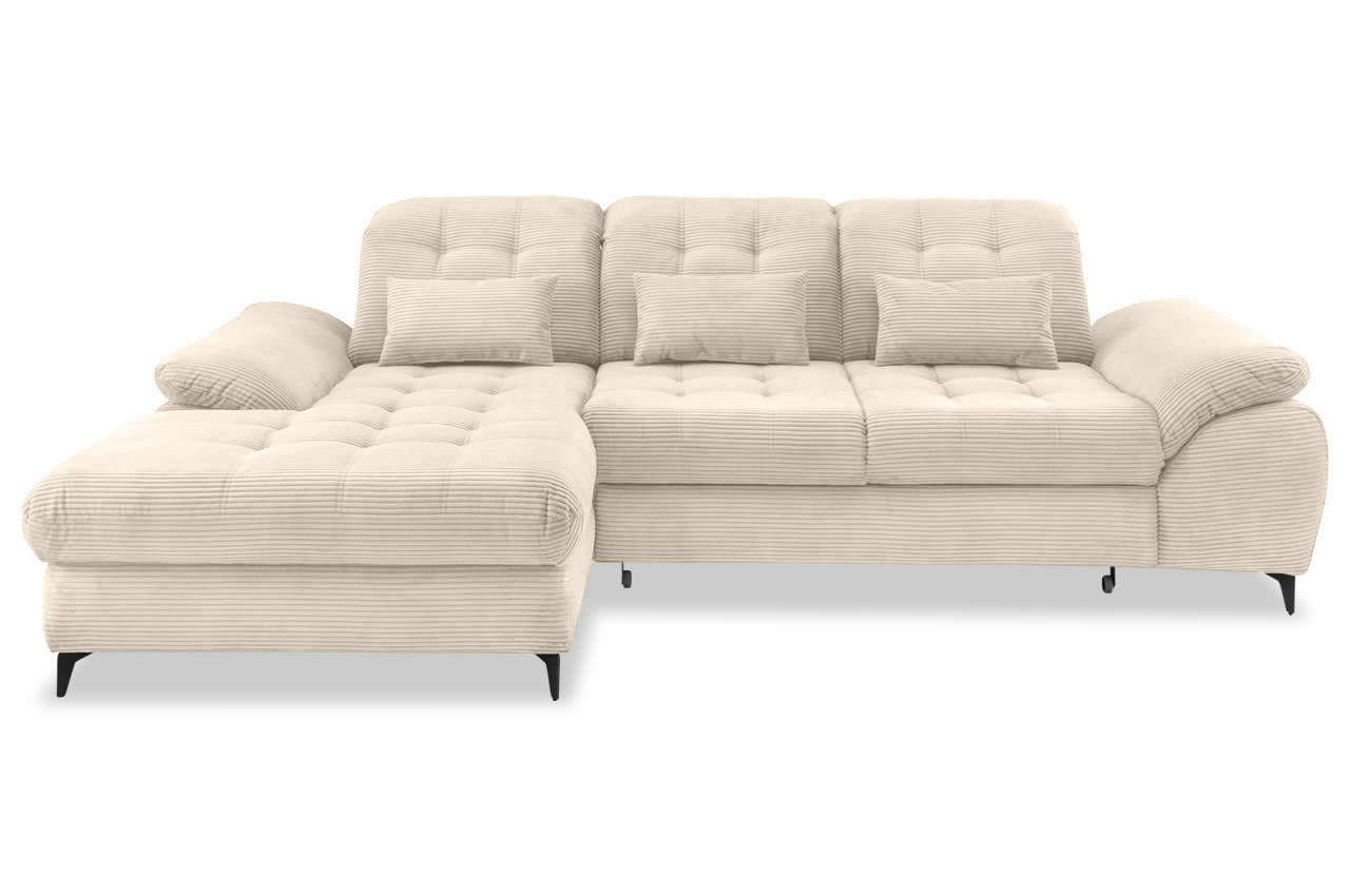 benformato delphino ecksofa variante links cord 4808 beige frontansicht