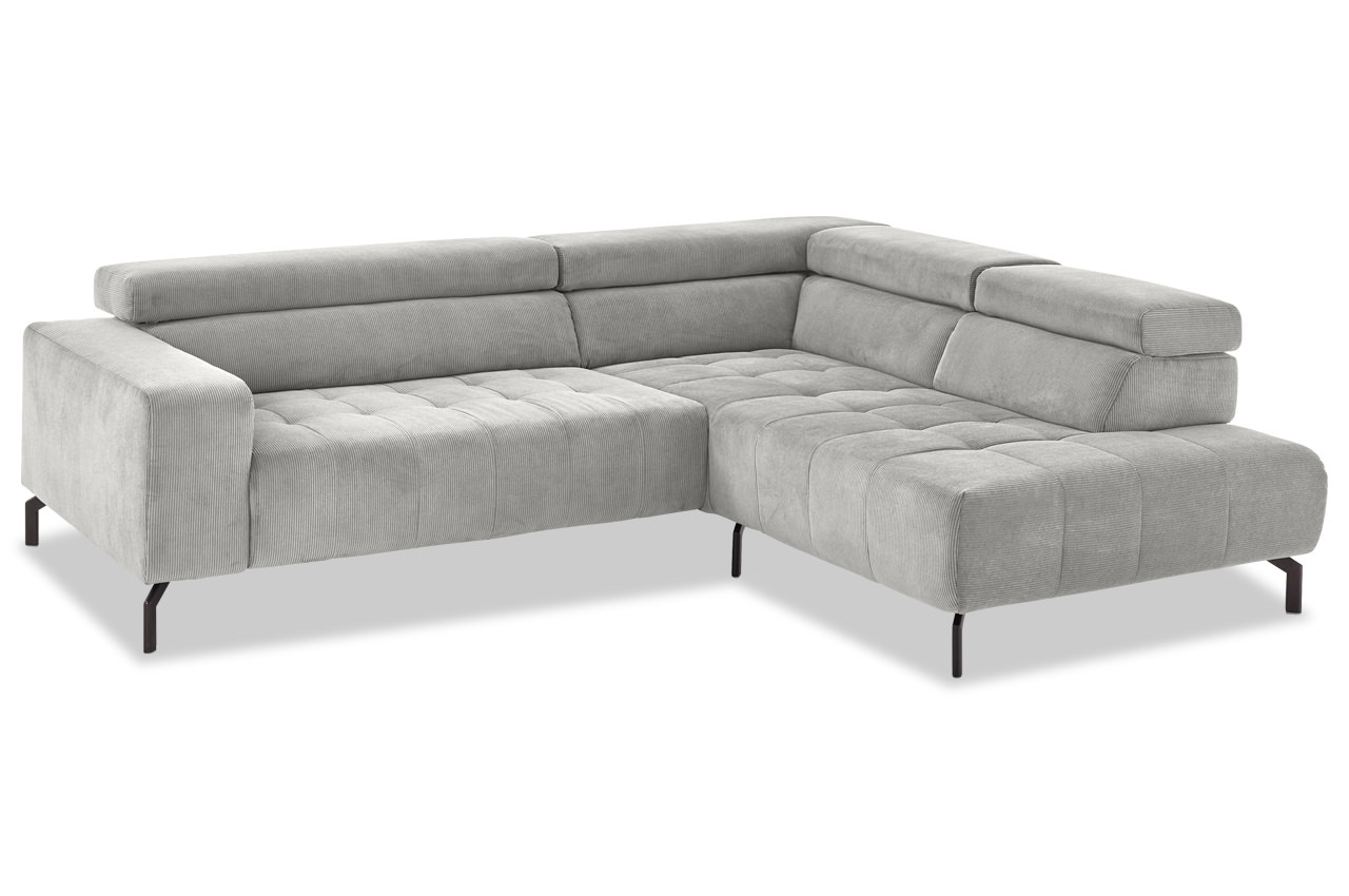 mp in25098 ecksofa rechts feincord silber