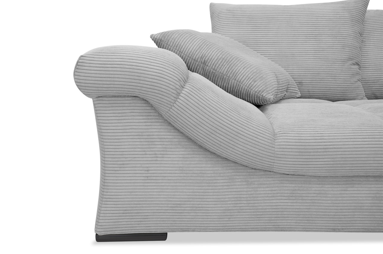 apollo ecksofa rechts cord stripes 8637 grau detailbild armlehne