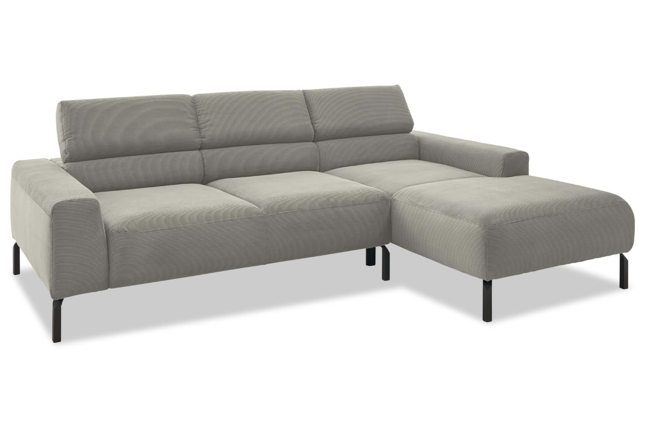 spring ecksofa mit recamiere rechts feincord grau