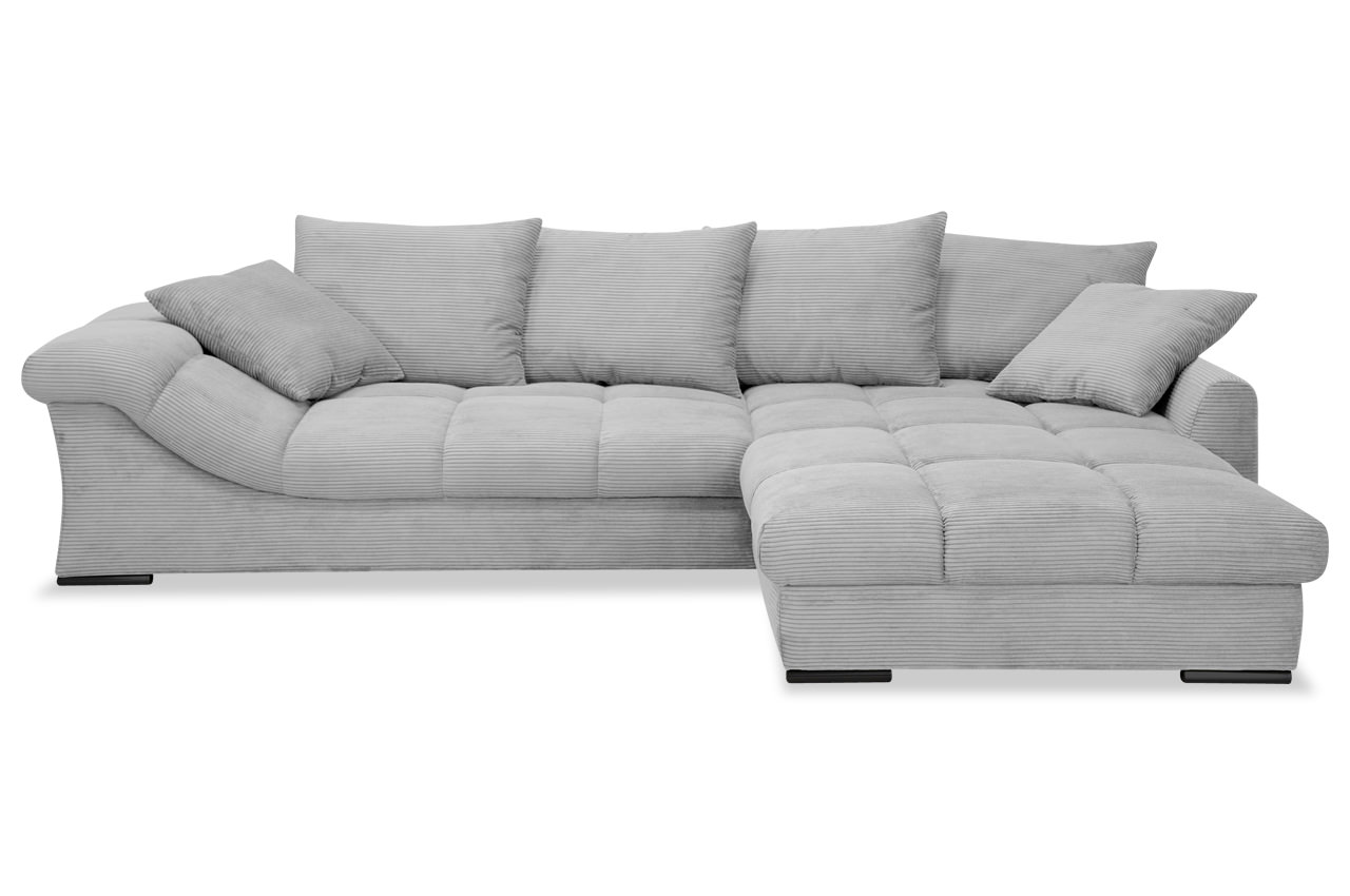 apollo ecksofa rechts cord stripes 8637 grau frontansicht