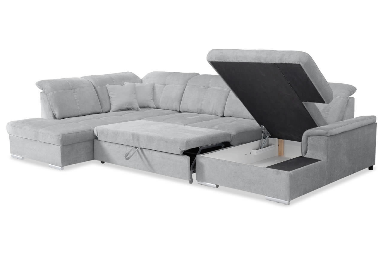 wohnlandschaft power links aston 16 grau bettkasten und schlaffunktion
