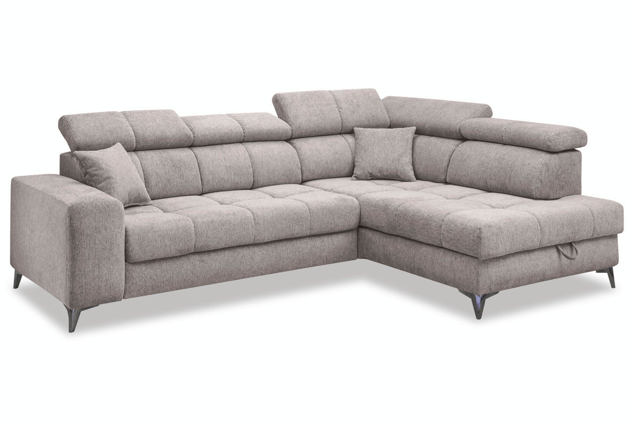 Ecksofa Sydney 2 Ottomane rechts Glow 05 Taupe