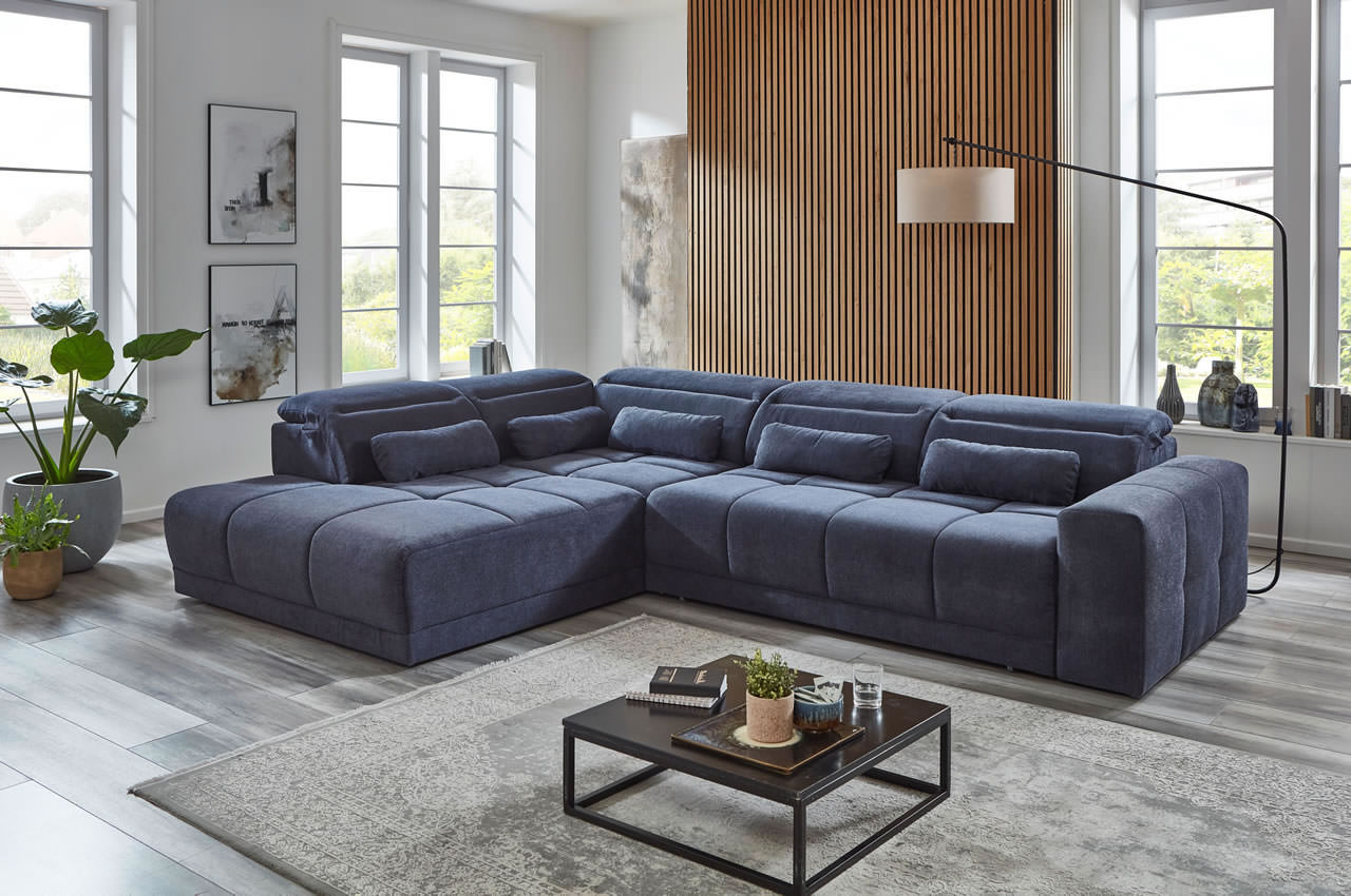 downtown ecksofa variante links microfaser boston 1880 nachtblau milieubild