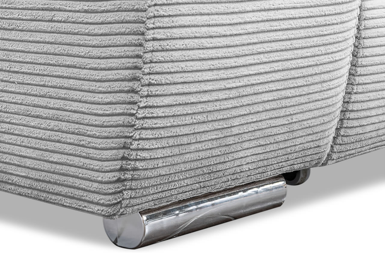 alicante ecksofa rechts cord poso 55 hellgrau detailbild fuss