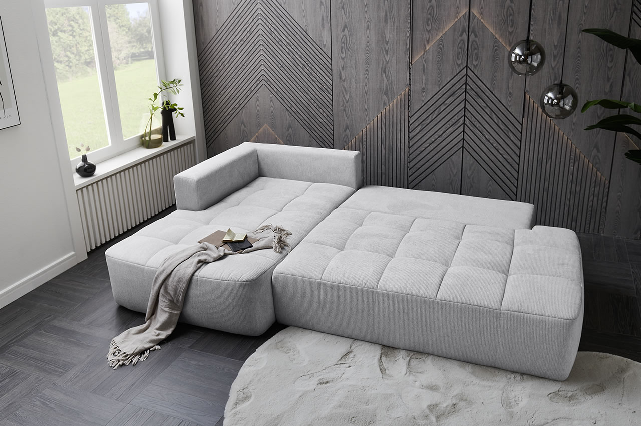 nami ecksofa links aragon 80 silber milieubild mit schlaffunktion