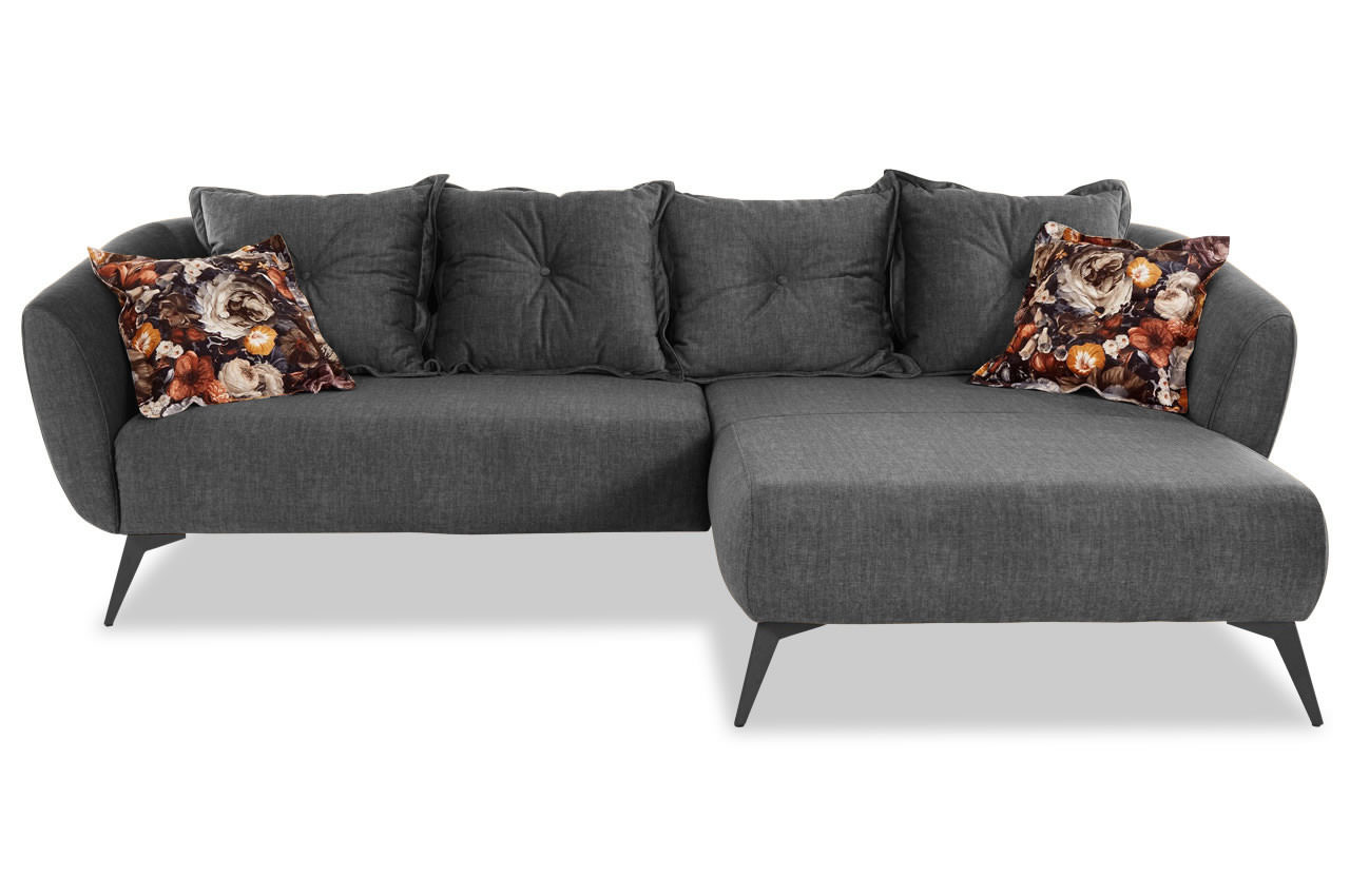 baggio ecksofa rechts tessuto 9414 asche frontansicht