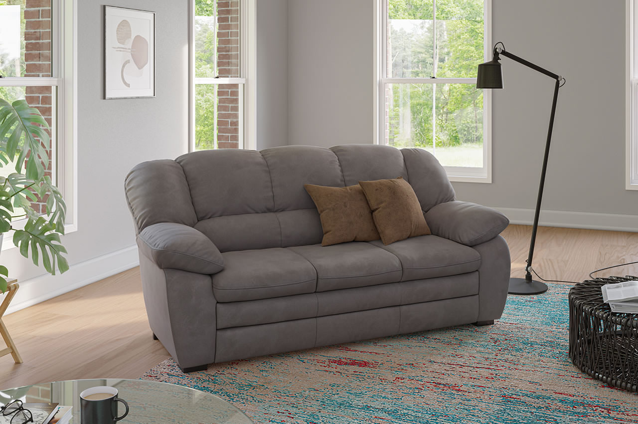 casino 3 er sofa von cotta stoff new lucca p701 dunkelgrau milieubild