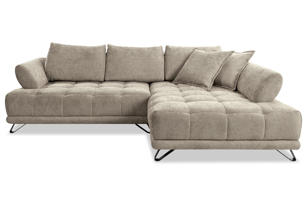 vinci ecksofa rechts stoff flow 02 taupe frontansicht vinci ecksofa rechts stoff flow 02 taupe frontansicht