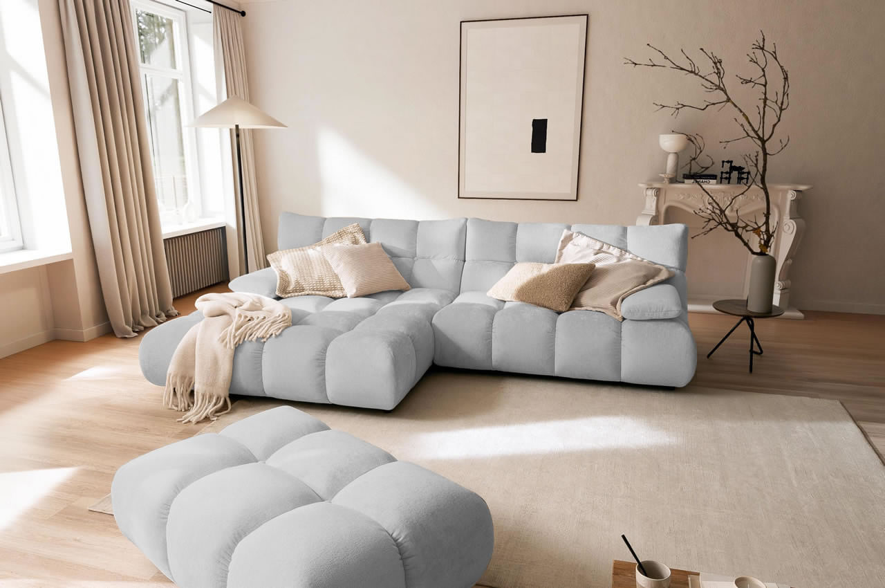 graceland ecksofa mit recamiere links roma platin milieubild mit hocker im anschnitt graceland ecksofa mit recamiere links roma platin milieubild mit hocker im anschnitt
